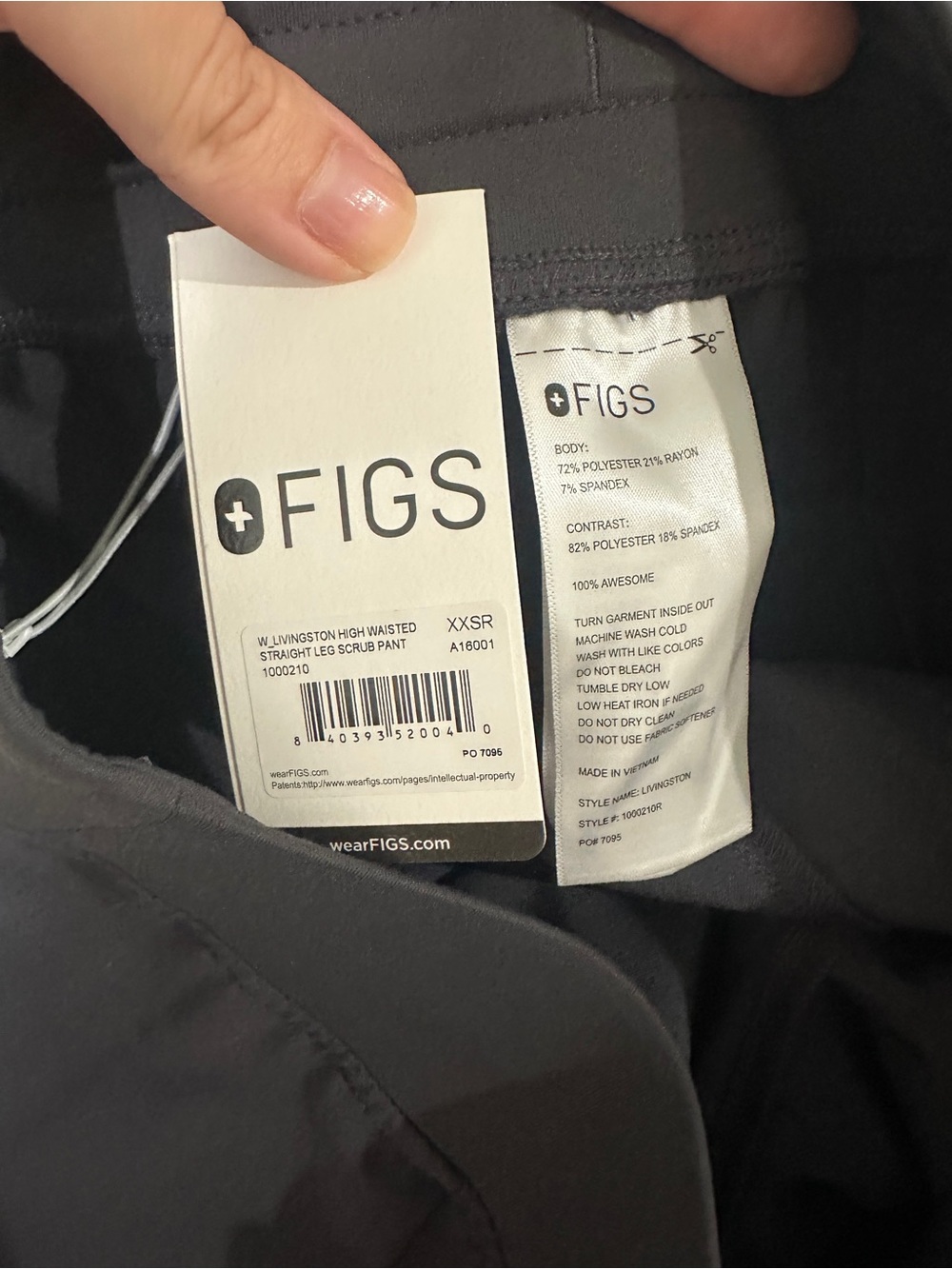 FIGS Livingston charcoal gray XXS - Picture 2 of 4
